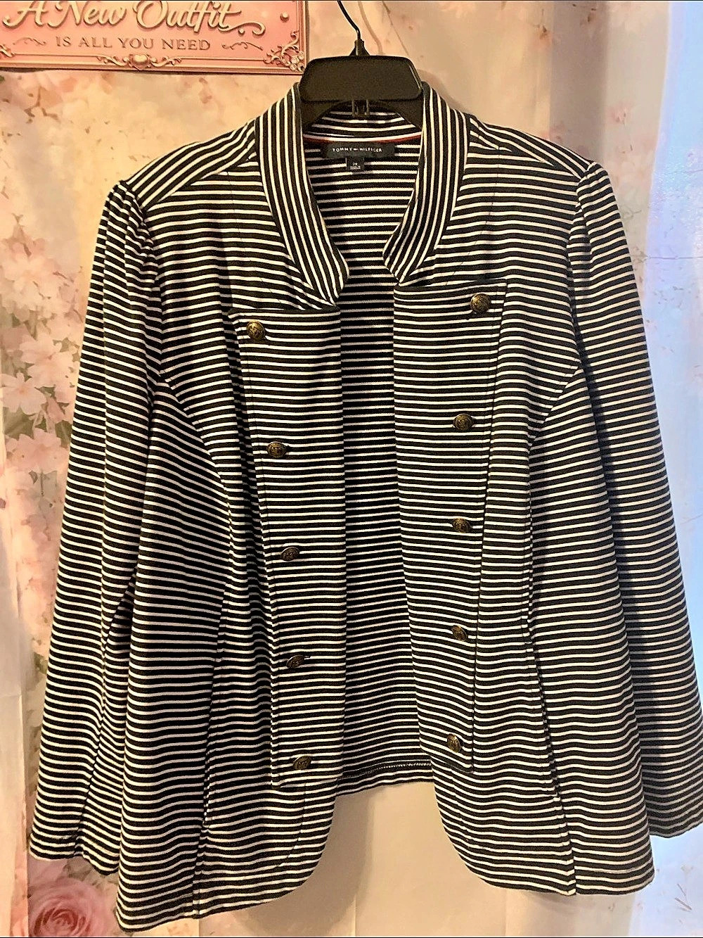 Tommy Hilfiger Striped Jacket in Black & White